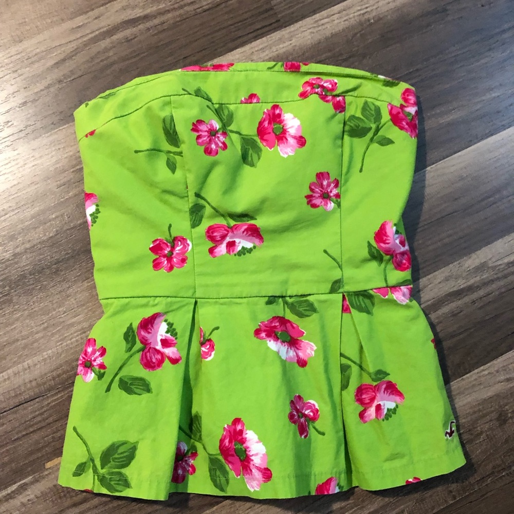 strapless peplum top